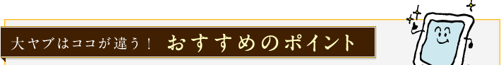 大ヤブはここが違う！おすすめのポイント